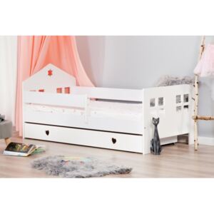 Ladybird łóżko pojedyncze z szufladą serduszka kolor biały