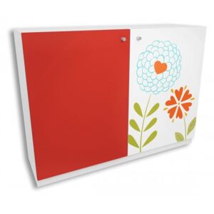 FLOWERS - Komoda A czerwona z grafiką 90x120x40