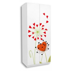 FLOWERS - Szafa B biała z grafiką 1900x800x550