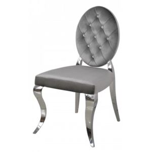 Krzesło glamour Leonardo Dark Grey - nowoczesne krzesła pikowane kryształkami