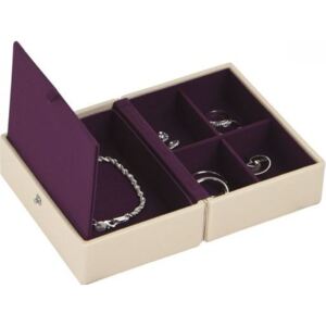 Pudełko na biżuterię podróżne Travel Box Stackers kremowo-fioletowe