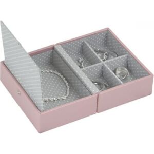 Pudełko na biżuterię podróżne Travel Box Stackers różowo-szare