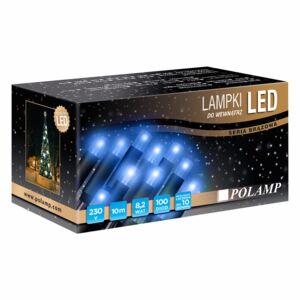 Lampki choinkowe POLAMP, 60 diod LED, 6 m, 3,3 W, barwa niebieska, kabel zielony