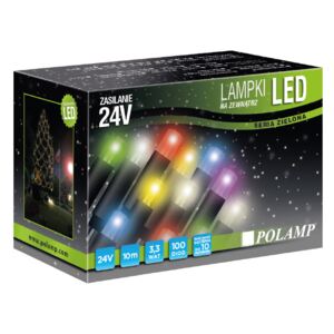 Lampki zewnętrzne POLAMP, 100 diod LED, 10 m, 3,3 W, barwa niebieska, kabel zielony