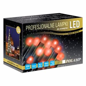 Lampki choinkowe POLAMP FLASH, 100 diod LED, 10 m, 3,3 W, barwa czerwona, kabel biały