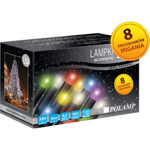 Lampki choinkowe POLAMP LED, 60 diod LED, 10 m, 1,7 W, barwa fioletowa, kabel zielony