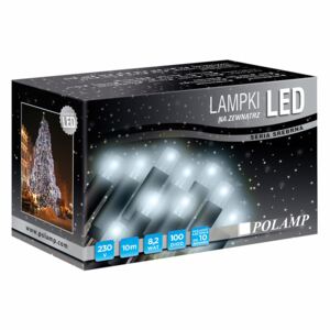 Lampki zewnętrzne POLAMP LED, 100 diod LED, 10 m, 3,3 W, barwa biała zimna, kabel biały