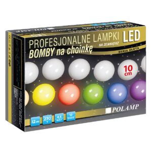 Lampki zewnętrzne bomby LED POLAMP, 100 diod LED, 12 m, 4,5 W, barwa różnokolorowa