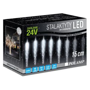Lampki zewnętrzne Stalaktyty LED POLAMP, 15cm, 10 m, barwa biała zimna