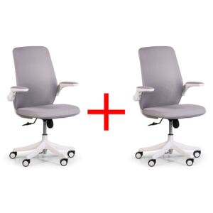 Krzesło biurowe z siatkowanym oparciem BUTTERFLY 1+1 GRATIS, szare