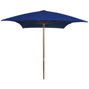 Parasol ogrodowy na drewnianym słupku, niebieski, 200x300 cm