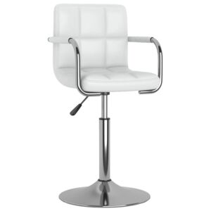 Krzesło stołowe, białe, obite sztuczną skórą