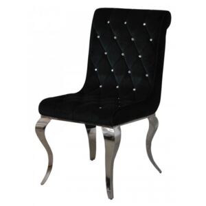 Krzesło glamour Hamilton Black - nowoczesne krzesła pikowane kryształkami