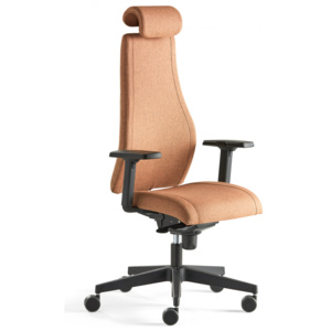 Krzesło biurowe LANCASTER, wysokie oparcie, miedziany