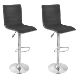 Obrotowe krzesła barowe PERVOI, czarne, 2 szt
