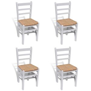 Zestaw krzeseł jadalnianych PERVOI, biały, 4 szt., 47x3x35 cm