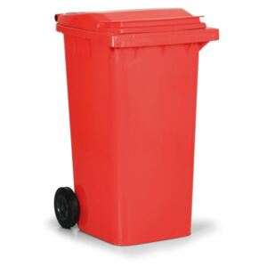 Plastikowy pojemnik na odpady 240 litrów, czerwony