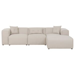 Sofa narożna tapicerowana beżowa DOLVA