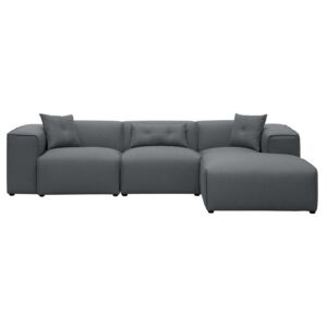 Sofa narożna tapicerowana ciemnoszara DOLVA