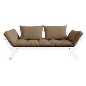 Sofa rozkładana z brązowym obiciem Karup Design Bebop White/Mocca