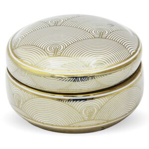 Ceramiczna szkatułka ze złotym wzorem Moni