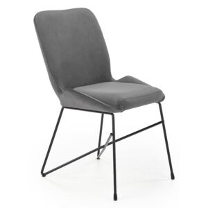 Krzesło K454 VELVET szare ☞ Kupuj w Sprawdzonych i wysoko Ocenianych sklepach