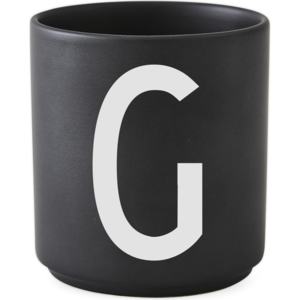 Kubek porcelanowy AJ czarny litera G