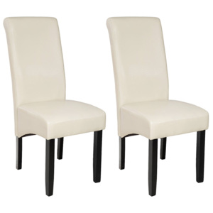 2 eleganckie krzesła do jadalni lub salonu kremowy