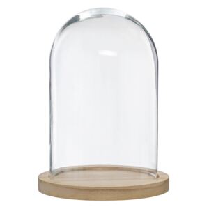Szklana kopuła, Ø 19 cm, na drewnianej podstawie