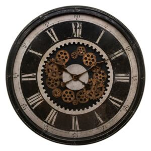 Zegar ścienny duży CHARLEY, Ø 76 cm, z ozdobnym mechanizmem