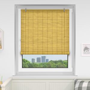 Roleta bambusowa, Gotowa, Żółta, 80x160 cm