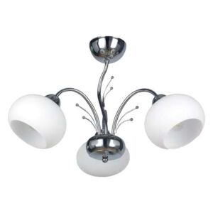 Lampex Zora 3 822/3 plafon lampa sufitowa 3x60W E27 srebrny / biały