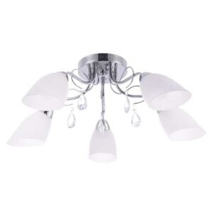 Lampex Rona 5 830/5 plafon lampa sufitowa 5x40W E27 chrom, biały