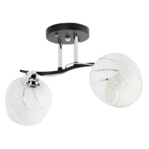 Lampex Dante 2 821/2 plafon lampa sufitowa 2x60W E27 czarny / biały