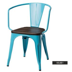 Krzesło Paris Arms Wood niebieskie sosna szczotkowana