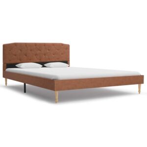 Rama łóżka tapicerowana tkaniną PERVOI, brązowa, 140x200 cm