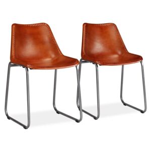 Krzesła do jadalni PERVOI, brązowe, 2 szt., 44x49x76 cm
