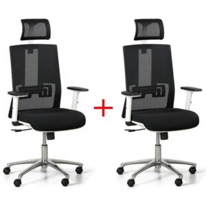 Krzesło biurowe Essen White 1+1 gratis, czarne