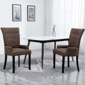 Krzesła do jadalni PERVOI, brązowe, 54x56x106 cm