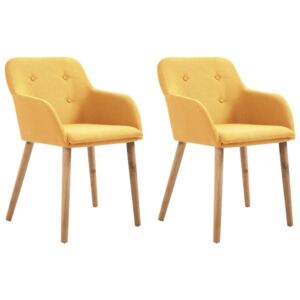 Krzesła PERVOI, żółte, 2 szt., 52x57x76,5 cm