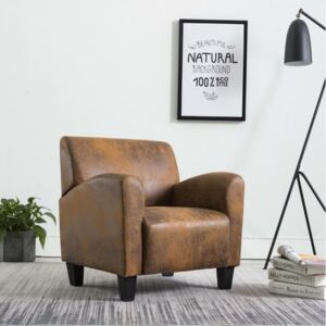 Fotel tapicerowany PERVOI, brązowy, 71x69x77 cm