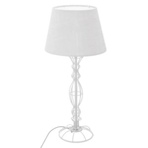 Lampka stołowa metalowa ROSE, 48 cm, kolor biały