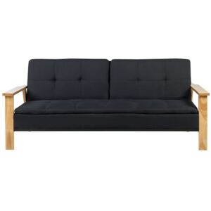 Sofa z funkcją spania tapicerowana czarna TJORN