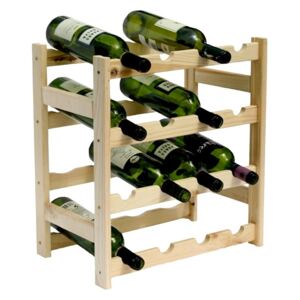 Regał drewniany na 16 butelek wina