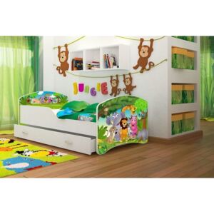 Łóżko dziecięce z szufladą IGOR 180x80cm grafika SAFARI