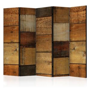 Parawan 5-częściowy - Drewniane tekstury [Room Dividers]