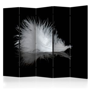 Parawan 5-częściowy - White feather [Room Dividers]