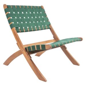 Zielone krzesło z drewna akacjowego z nylonowym obiciem Karlsson Weave