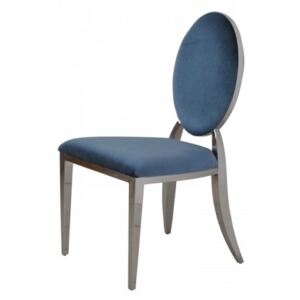 Krzesło Ludwik glamour Blue - nowoczesne krzesło tapicerowane