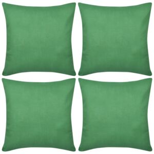 4 Zielone bawełniane poszewki na poduszki 40 x 40 cm